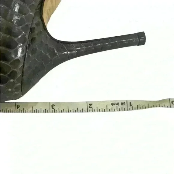 Jimmy Choo Watson Women’s Gray Leather Purple Snakeskin Pumps Size EUR 37/US 7 - Picture 11 of 12